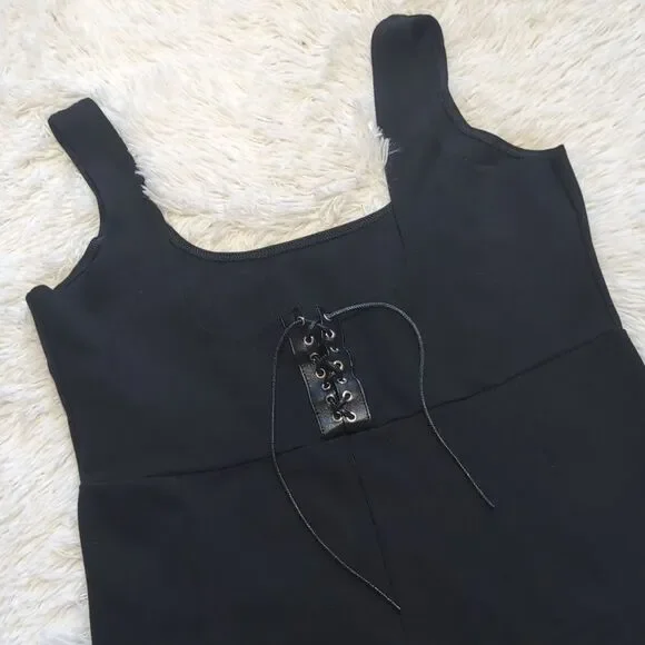 Blackmilk Lace Up Push It Underbust Corset Black Catsuit Jumpsuit Size XL - Picture 7 of 16